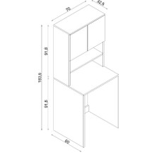 Teta Home Atlantik Çam-Beyaz  Çamaşır Makinesi Dolabı+Kapaklı Kiler Dolabı