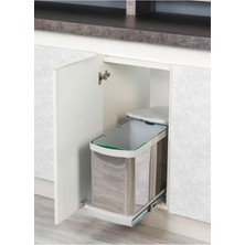 Starax Teleskopik Raylı Paslanmaz Çöp Kovası 24 Lt S-2572