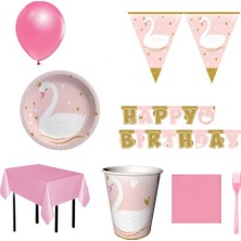 Hayaller Dükkanı Kuğu Temalı Full Doğum Günü Seti 16 Kişilik