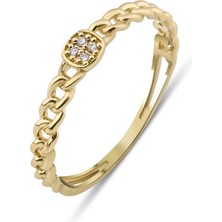 Kairos Jewelry 0.028 Karat Pırlanta Link Yüzük KRS069-14GRZ