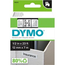 Dymo S0720530 D1 Etiket 12 mm x 7 mt Beyaz Siyah