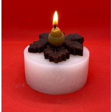 Missi Kahve Yapraklı Dekoratif Mum