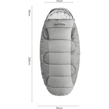 Naturehike PS300 Oval Ultralight Uyku Tulumu -9°c ( Cloudy Grey )