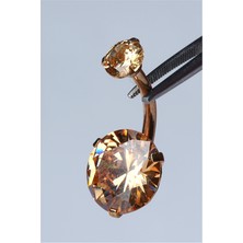 HD Piercing Sarı Tek Taş Göbek Gold Piercing