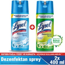 Lysol Dezenfektan Sprey Temizliğin Esintisi + Bahar Ferahlığı Yüzeyler Için 2x400 Ml