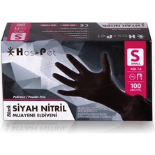 Haspet Siyah Nitril Pudrasız Eldiven - S