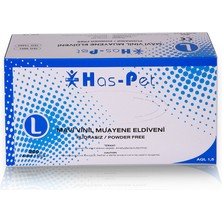 Haspet Mavi Vinil Pudrasız Eldiven - L