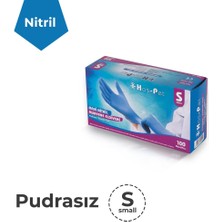 Haspet Mavi Nitril Pudrasız Eldiven - S