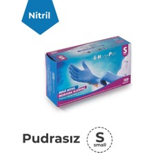 Haspet Mavi Nitril Pudrasız Eldiven - S