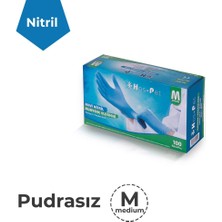 Haspet Mavi Nitril Pudrasız Eldiven - M