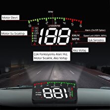 Duhalıne Citroern C Elysee Araba Için Dijital Hararet-Sıcaklık Motor Devri Hız Akü Voltaj Gösterge Ekranı Hud