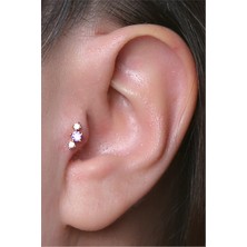 HD Piercing Tek Mor Taş Gold Piercing