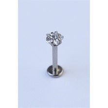 HD Piercing Yıldız Taş Labret Orta Boy Silver Piercing
