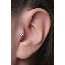 HD Piercing Yıldız Taş Labret Orta Boy Silver Piercing