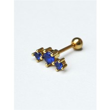 HD Piercing Lacivert Taşlı Ark Gold Piercing