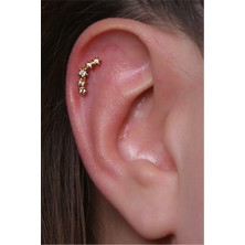 HD Piercing Yıldızlı Arc Gold Piercing