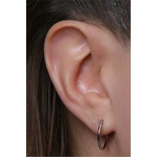 HD Piercing Düz Küpe (Ince) Büyük Boy Silver Piercing