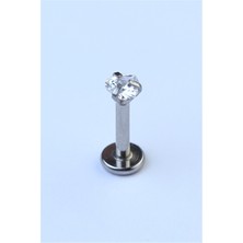 HD Piercing Kalp Taş Küçük Boy Silver After