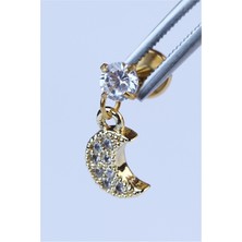 HD Piercing Sallantı Ay Labret Gold Piercing