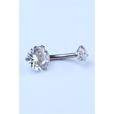 HD Piercing Tek Taş Küçük Boy Göbek Silver Piercing