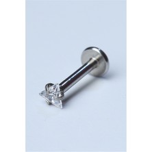 HD Piercing Üçgen Taş Labret Mini Boy Silver Piercing