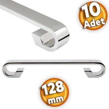 Barida Mobilya Dolap Kapak Çekmece Kulpu Krom Metal 128 mm (10 Adet)