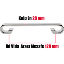 Barida Mobilya Dolap Kapak Çekmece Kulpu Krom Metal 128 mm (10 Adet)