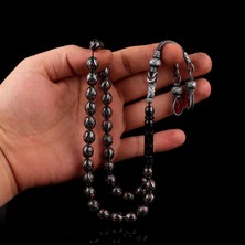 Takı925 Damla Model Erzurum Oltu Taşı 1000 Ayar Kazaziye Püskül Tesbih