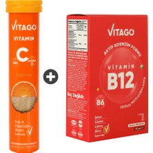 2’li Paket – Vitago B12 10 ml Sprey + Vitago Vitamin C 20 Efervesan Tablet