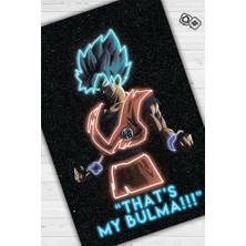 Homshtag Bu Benim Keşfim Siyah Renkli Halı Neon Fiğürlü Anime Halısı Hediyelik Anime Sever Halısı