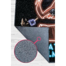 Homshtag Bu Benim Keşfim Siyah Renkli Halı Neon Fiğürlü Anime Halısı Hediyelik Anime Sever Halısı