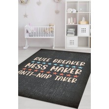 Homshtag Kuralsız ve Uykusuz Pamuklu Dokuma Tabanlı Yıkanabilir Kaymaz Dekoratif Çocuk Odası Halısı