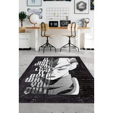 Homshtag Pes Edersen Biter Siyah Beyaz Anime Halısı Dokuma Tabanlı Anime Sever Halısı Hediyelik Halı
