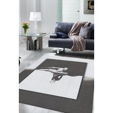 Homshtag Karanlığa Doğdu Siyah Beyaz Halı Modern Anime Halısı Dekoratif Anime Fiğürlü Hediyelik Halı