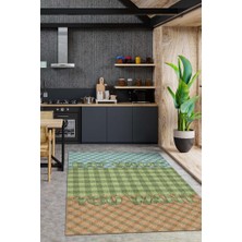 Homshtag İstediğini Ye Pamuklu Dokuma Tabanlı Yıkanabilir Kaymaz Dekoratif Mutfak Halısı