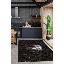 Homshtag Şef Bıcakları Pamuklu Dokuma Tabanlı Yıkanabilir Kaymaz Dekoratif Mutfak Halısı