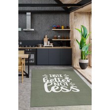 Homshtag Az Yeme İyi Ye Pamuklu Dokuma Tabanlı Yıkanabilir Kaymaz Dekoratif Mutfak Halısı