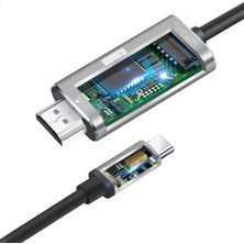 Coofbe 1.8 Metre Type-C To Hdmi 4K 60Hz Ses ve Görüntü Kablosu, Telefon, Tablet, Pc Hdmi Kablosu