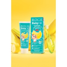 R.o.c.s. Rocs Baby 0-3 Yaş Muz Püresi Tadında Diş Macunu 45G + Diş Fırçası Seti Yeşil