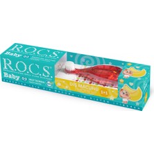 R.o.c.s. Rocs Baby 0-3 Yaş Muz Püresi Tadında Diş Macunu 45G + Diş Fırçası Seti Kırmızı