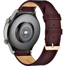 Vagave Huawei Watch 46mm 22mm Deri Kordon Watch GT4 Ultimate Gt2 E Gt2e Gt2pro Gt3 Pro Gt3pro Watch 4 Pro Gt 2 3 4 Pro Se 2e Elite Bordo Renk Deri Kayış 46 22mm