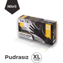 Haspet Kalın Siyah Nitril Pudrasız Eldiven - Xl