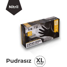 Haspet Kalın Siyah Nitril Pudrasız Eldiven - Xl