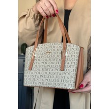 Just Polo Kadın Baskı Desenli Omuz Çanta ve Cüzdan Seti 92066-GD