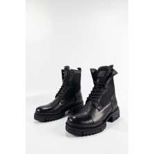 Aktaş Ayakkabı Erkek Siyah Hakiki Deri Su Geçirmez Bot