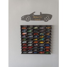 Cr Design Oyuncak Araba Rafı 50'li Eskitme Siyah (Hotwheels ve Matcbox Arabaları Için Uygundur)