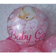 Soft and Baby Baby Girl Ayıcık Yuvarlak Balon