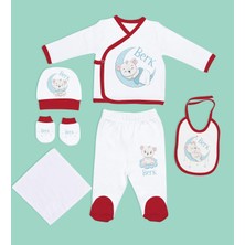 Bk Kids Kişiye Özel Hastane Çıkışı, Bebek Kıyafeti, Yeni Doğan Bebek Hediyesi, 6 Parça Kırmızı Bebek Elbise Giyim Seti-9