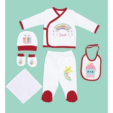 Bk Kids Kişiye Özel Hastane Çıkışı, Bebek Kıyafeti, Yeni Doğan Bebek Hediyesi, 6 Parça Kırmızı Bebek Elbise Giyim Seti-2