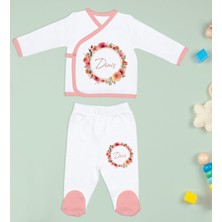 Bk Kids Kişiye Özel Hastane Çıkışı, Bebek Kıyafeti, Yeni Doğan Bebek Hediyesi, 6 Parça Pembe Bebek Elbise Giyim Seti-14
